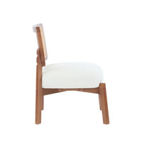 Thumbnail for Set Of 2 Modern Beige Lounge Chair With Woven Backrest, Sturdy Wooden Frame, Minimalist And Elegant Accent Seating For Living Room, Bedroom, Or Office