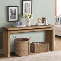 Thumbnail for Retro Wooden Entryway Table With Double Board Suspension Design
