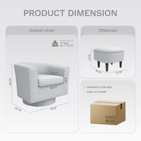 Thumbnail for Swivel Barrel Accent Chair With Ottoman