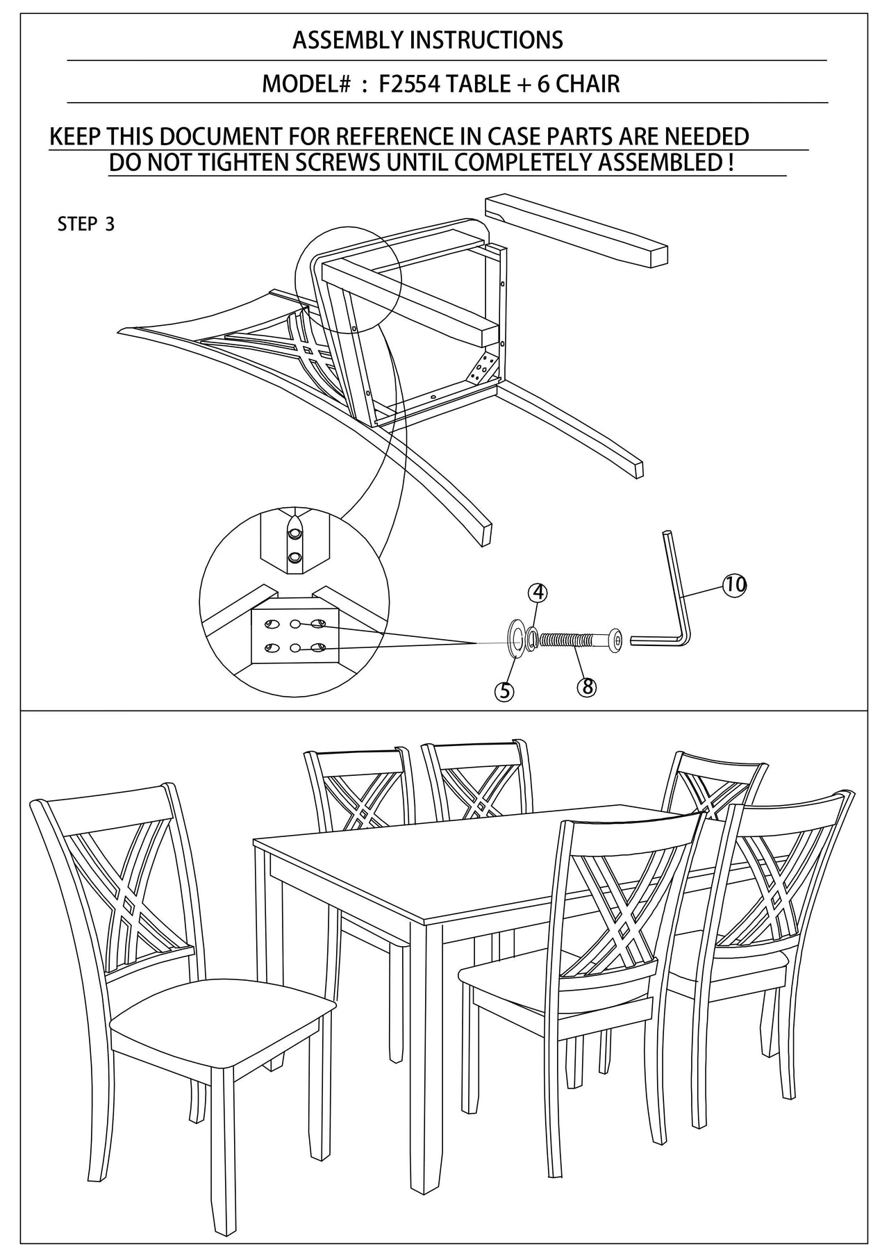 7pcs Dining Set Dining Table 6 Side Chairs