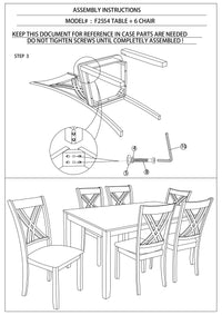 Thumbnail for 7pcs Dining Set Dining Table 6 Side Chairs