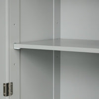 Thumbnail for Tall Freestanding Storage Cabinet With Two Different Size Drawers And Adjustable Shelf
