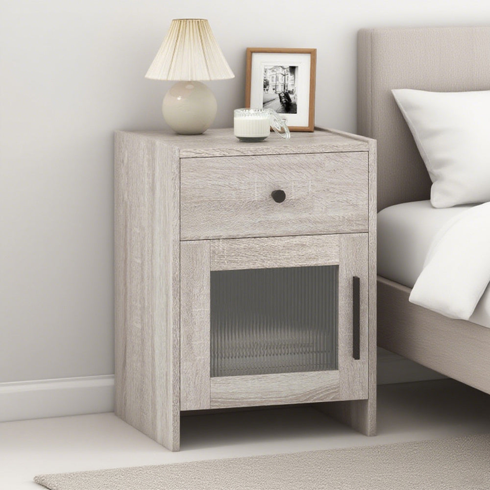 Nightstand With Drawer And Cabinet