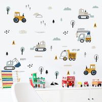 Thumbnail for Watercolor Car Nursery Wall Sticker for Kids Room Decor