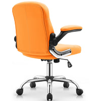 Thumbnail for Home Office Leather Swivel Chair with Wheels, Mid-Back Task Chair
