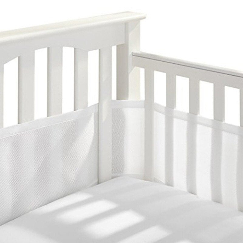 Breathable Mesh Crib Liner Comfortable For 4-panel Crib Bed