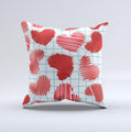 Doodle-Hearts ink-Fuzed Decorative Throw Pillow