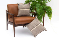 Thumbnail for Beige Wool Pillow Cover with Mountains.
