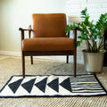 Mitla Asymmetric Black and White Wool Rug