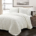 Soft Pleated Cotton 3 Piece Comforter Set