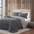Reversible Micro Suede Comforter Set in Gray