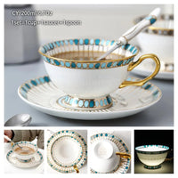 Thumbnail for Europe Bone China Coffee Cup Set with Saucer Spoon 200ml - Casatrail.com