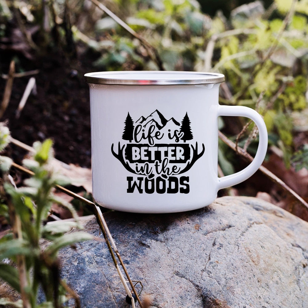 Creative Enamel Coffee Mugs for Outdoor Travel - Casatrail.com