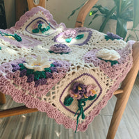 Thumbnail for Retro Wisteria Gardenia Crochet Blanket