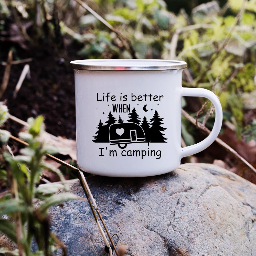 Creative Enamel Coffee Mugs for Outdoor Travel - Casatrail.com