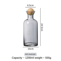 Thumbnail for Glass Carafe Water Pitcher with Wood Lid for Cold Drinks
