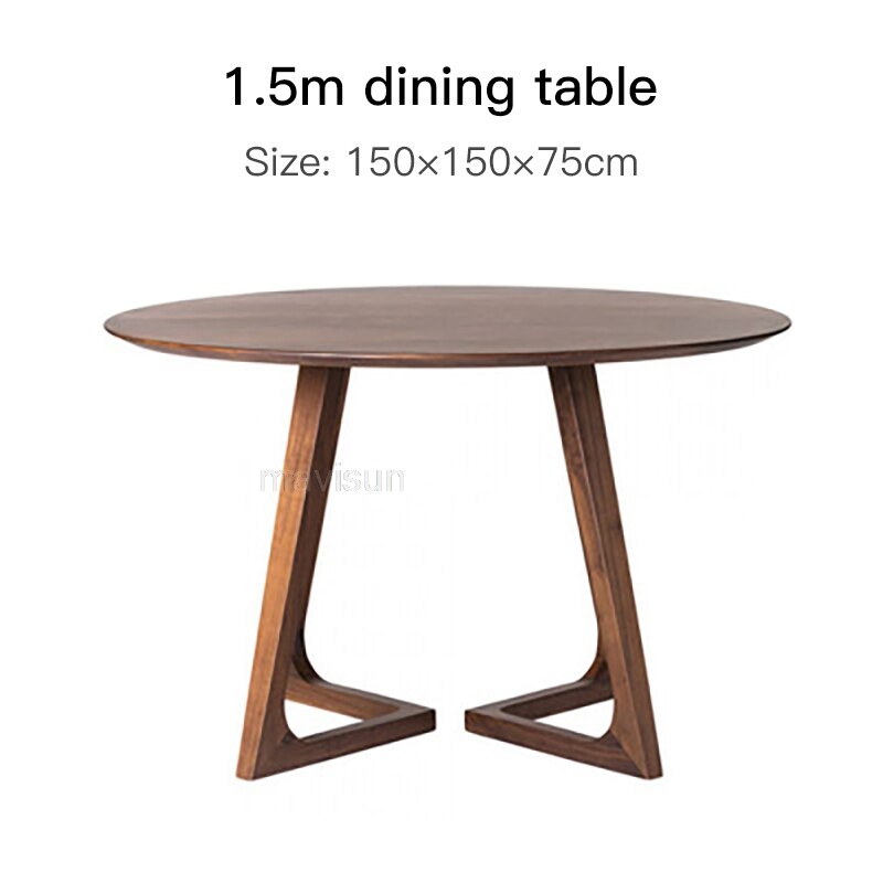 Japanese Minimalist Round Solid Wood Dining Table