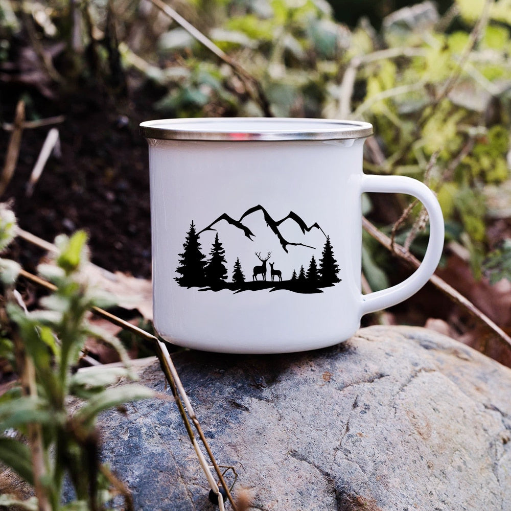 Creative Enamel Coffee Mugs for Outdoor Travel - Casatrail.com