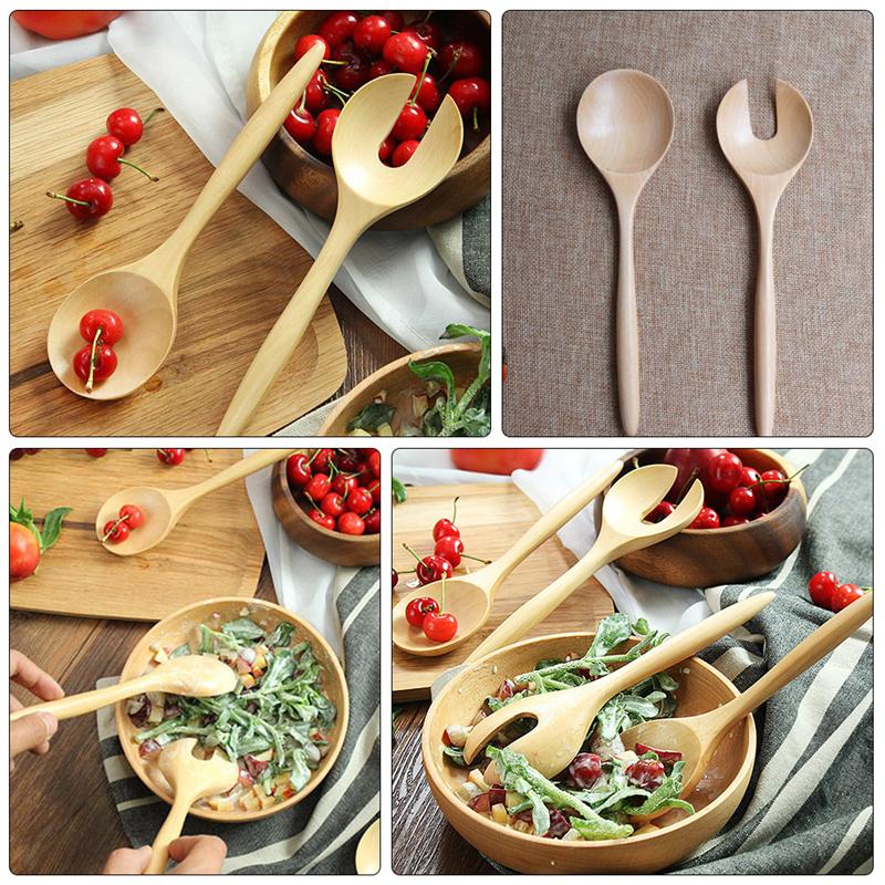 Wooden Salad Spoon Fork Utensils Set