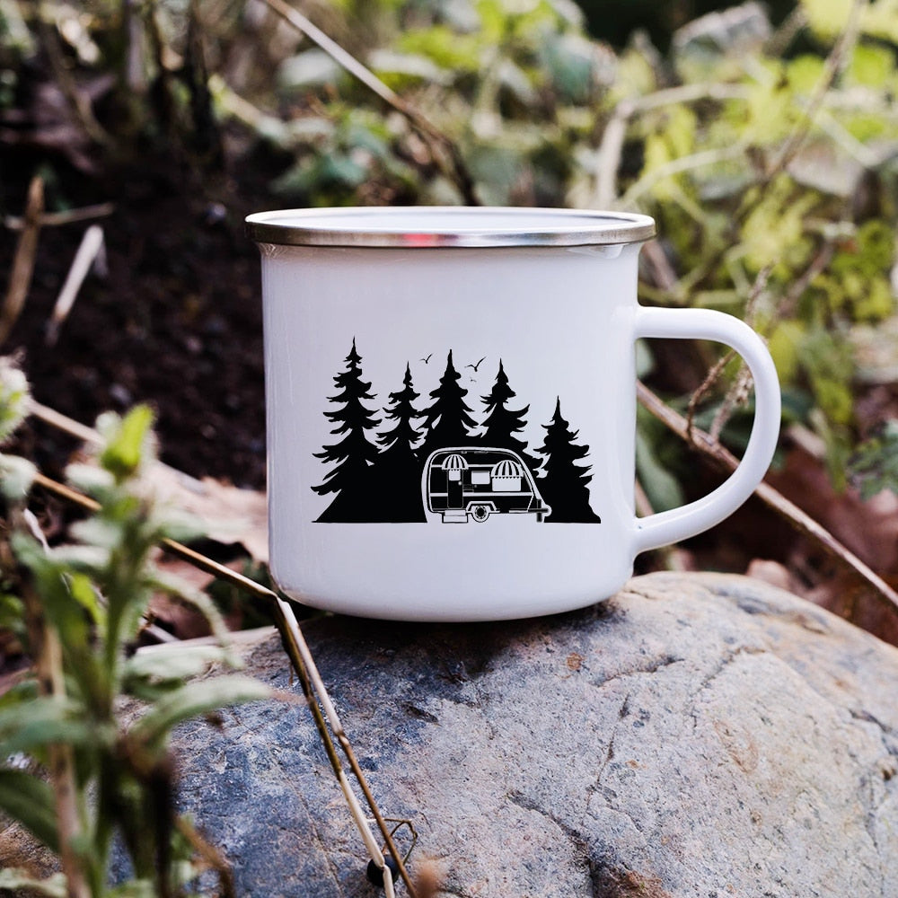 Creative Enamel Coffee Mugs for Outdoor Travel - Casatrail.com