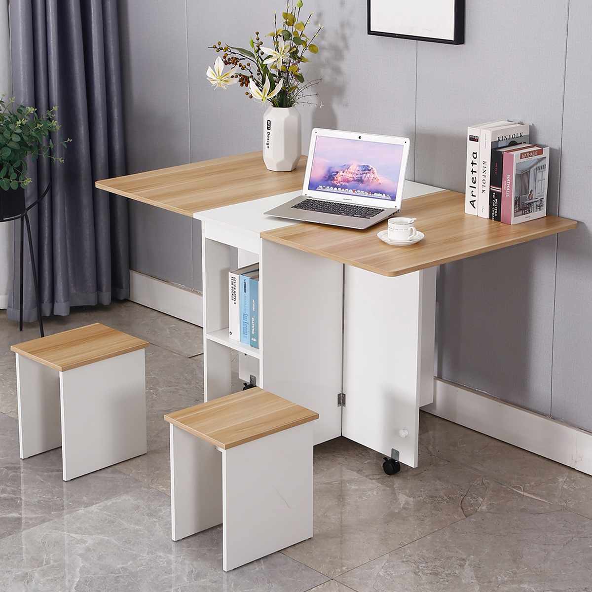 Modern Wooden Folding Dining Table Set