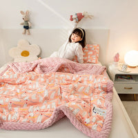 Thumbnail for Cute Animal Print Double-Sided Thicken Warm Kids Blanket