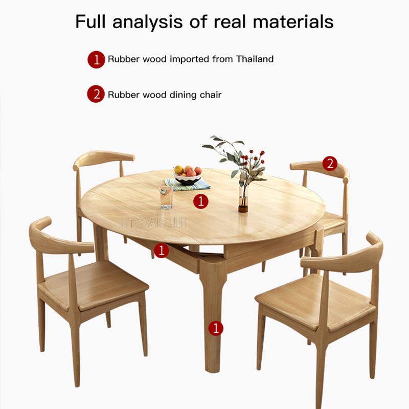 Japanese Solid Wood Folding Dining Table