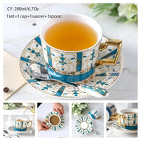 Thumbnail for Europe Bone China Coffee Cup Set with Saucer Spoon 200ml - Casatrail.com