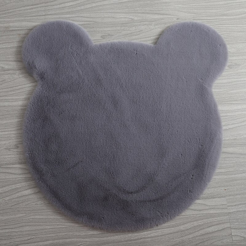 Bear Shape Fluffy and Non-slip Round Carpet