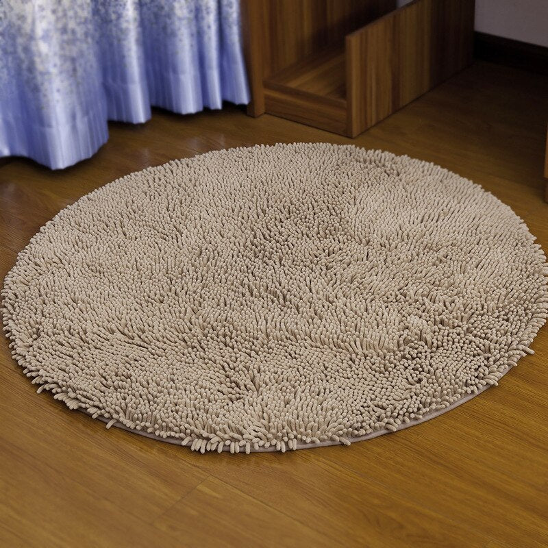 Soft Bathroom Carpet Anti-Slip Floor Mat Circular Rug
