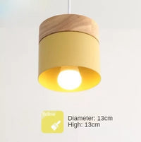 Thumbnail for Nordic LED Pendant Light - Minimalist Wooden Iron Design for Bedside