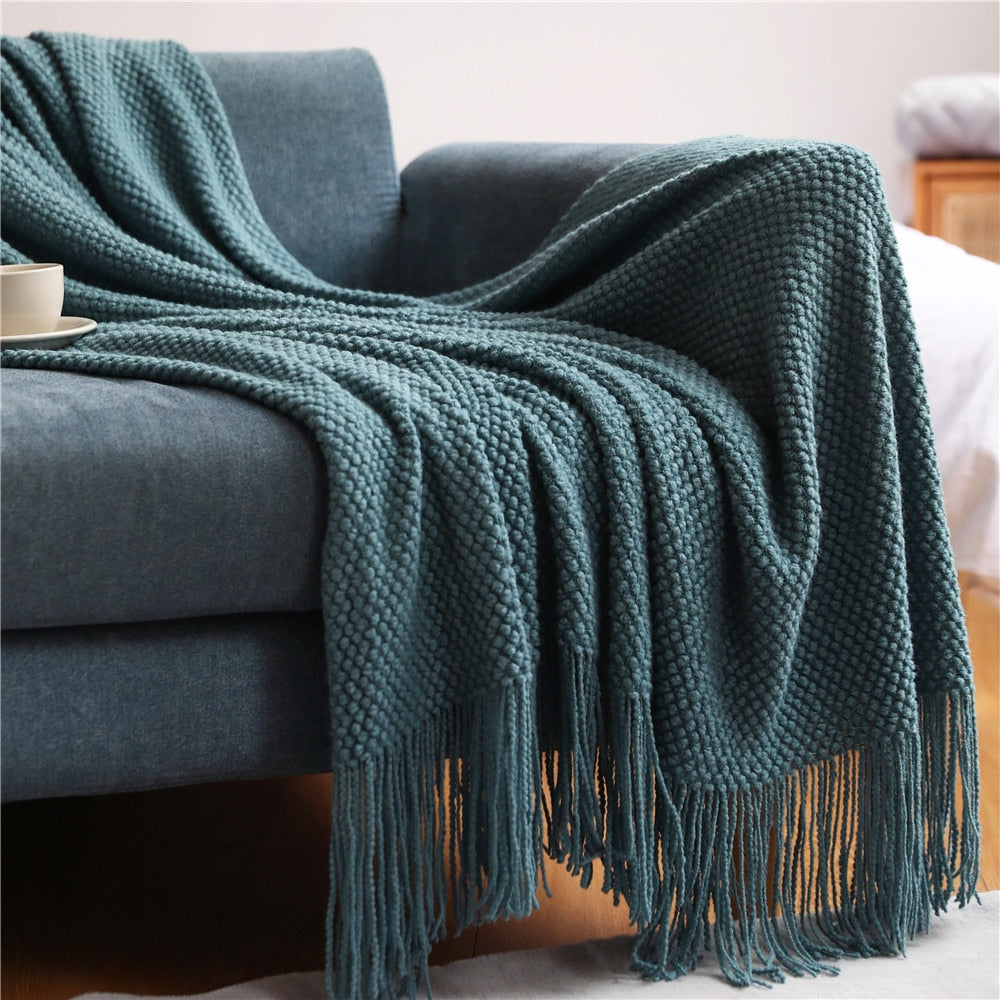 Decorative Thickened Knitted Blanket
