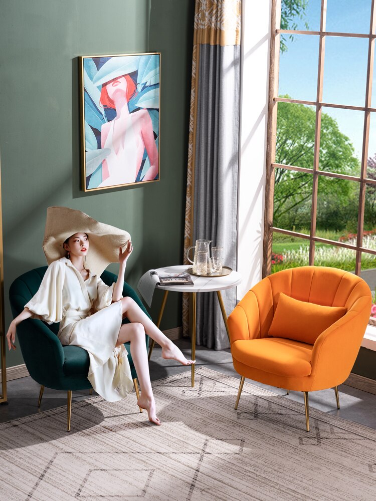 Modern Velvet Armchair Nordic Beauty Salon