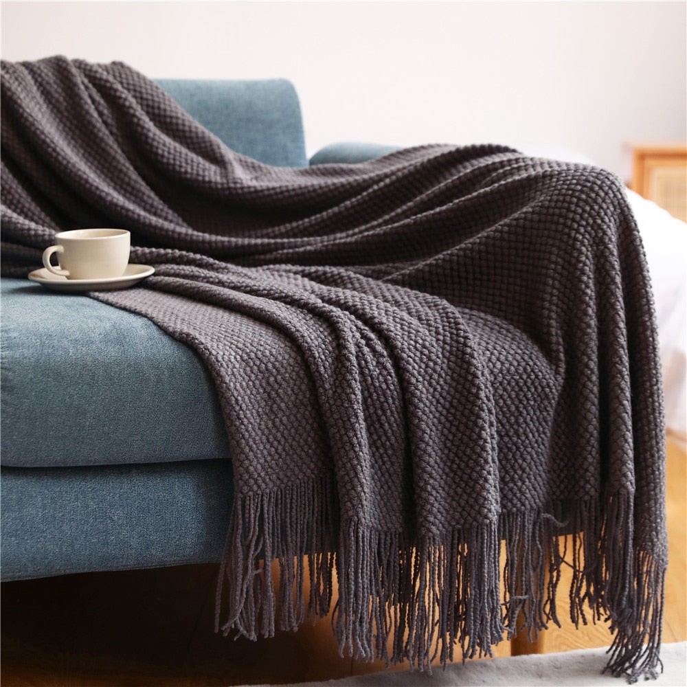 Decorative Thickened Knitted Blanket
