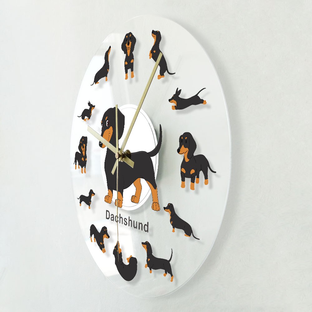 Dachshund Print Wall Clock - Decorative Watch for Kids