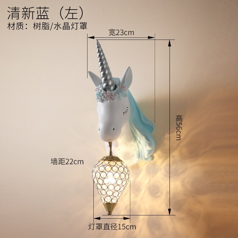 Pink Unicorn LED Wall Lamp for Girls' Bedrooms