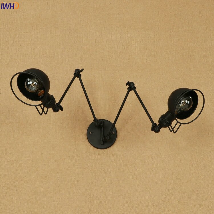Vintage Industrial LED Wall Lamp with Swing Arm