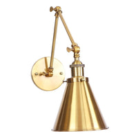 Thumbnail for Vintage Gold LED Swing Arm Wall Lamp