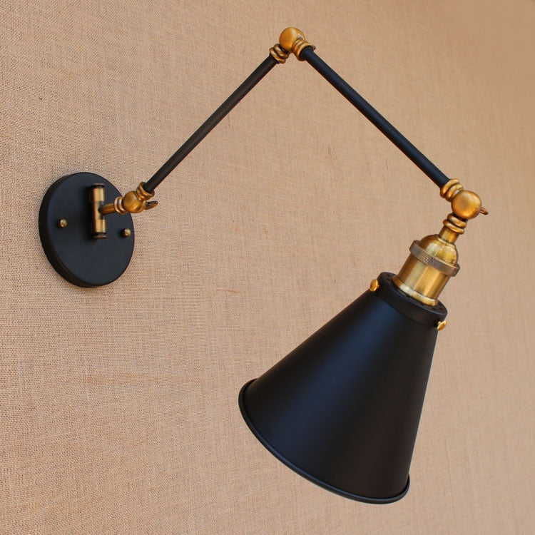 Vintage Rustic Loft Wall Lamp - Adjustable Swing Arm