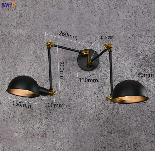 Vintage Industrial LED Wall Lamp with Swing Arm