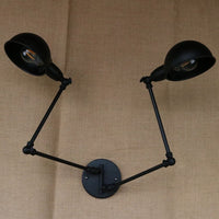 Thumbnail for Vintage Industrial Double Swing Wall Lamp - Brass Copper