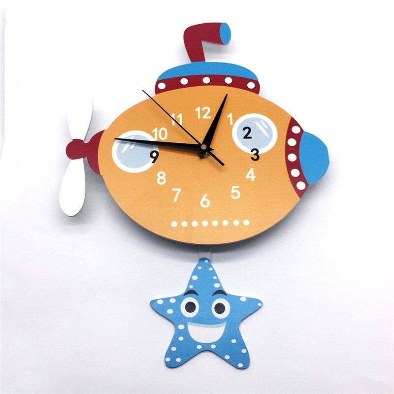 Rocket Wall Clock for Kids Bedroom Home Decoration