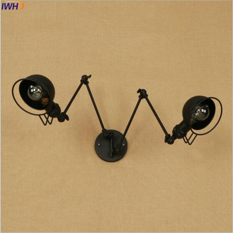 Vintage Industrial LED Wall Lamp with Swing Arm