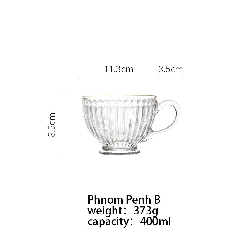 Vintage Palace Glass Teacup - 400ml with Handle