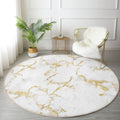 White Modern Home Decorative Washable Round Rug