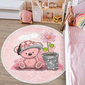 Teddy Bear Kids Room Round Rug