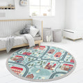 City Map Kids Room Round Rug,