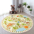 Cute Deer Printed Kids Room Round Rug