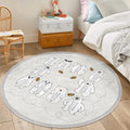 Teddy Bear Print Kids Room Round Rug,