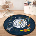 Kids Room Universe Printed Round Rug,